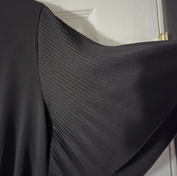 NWT Adrianna Papell Black Tie-Front Blouse - Picture 3 of 4